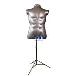 Inflatable Male Torso, Large with MS12 Stand, Silver